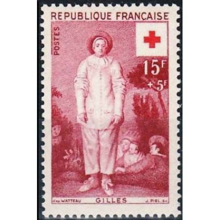 n°1090 15F+5F. Croix rouge 1956