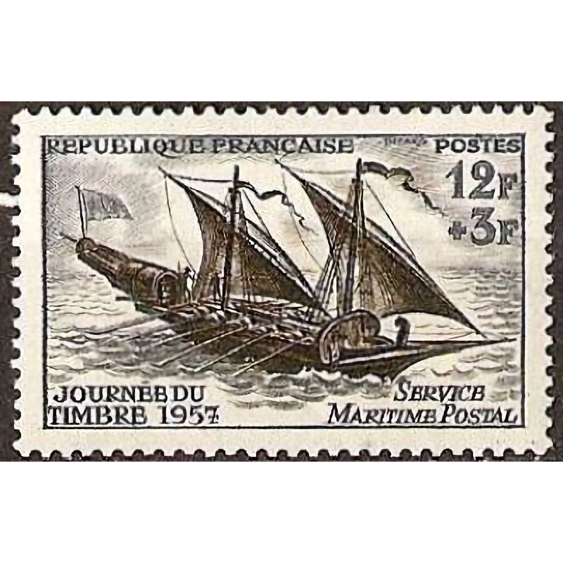 n°1093 12F+3F. Journée du timbre 1957