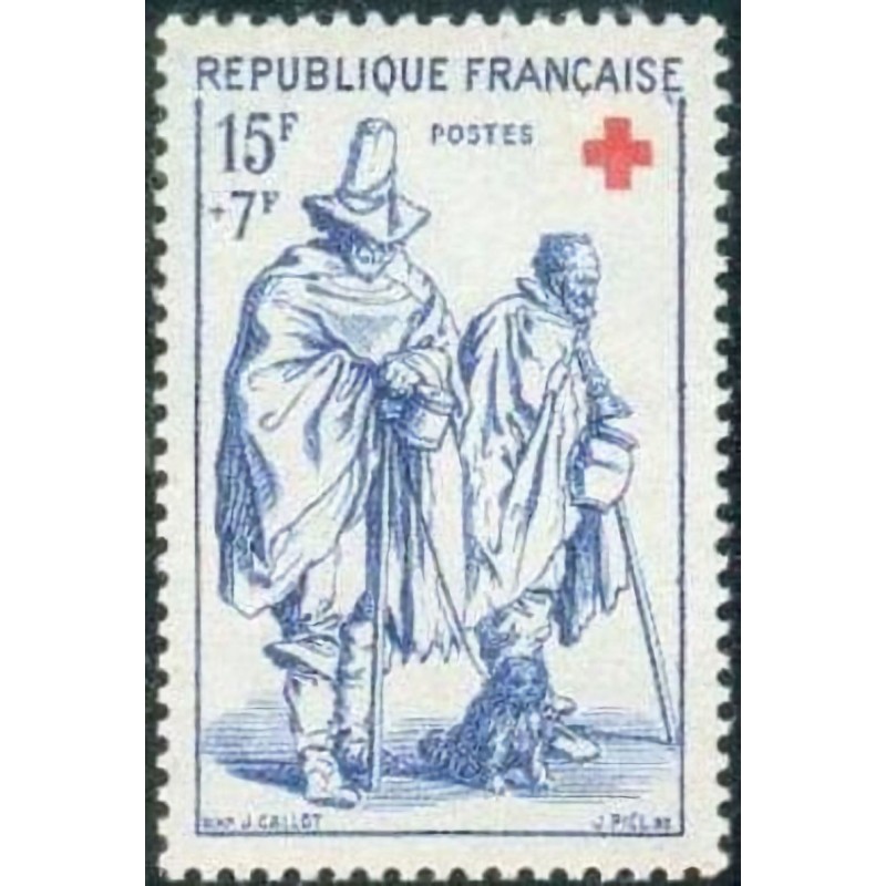 n°1140 15F.+7F. Croix rouge 1957