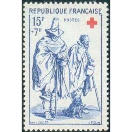 n°1140 15F.+7F. Croix rouge 1957
