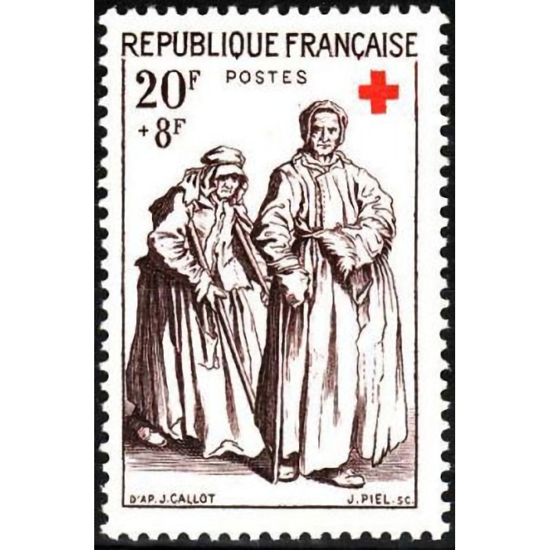 n°1141 20F.+8F. Croix rouge 1957