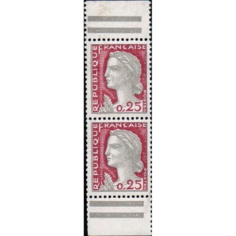 n°1263 0F25 Marianne de Decaris paire de carnet