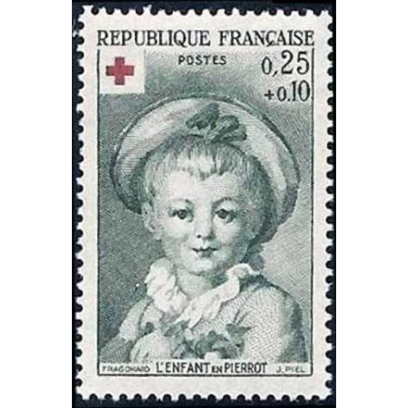 n°1367 0F25+0F10 Croix rouge 1962