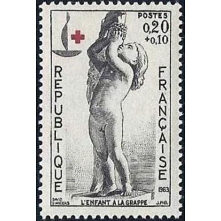 n°1400 0F20+0F10 Croix rouge 1963