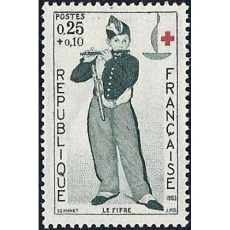 n°1401 0F25+0F10 Croix rouge 1963