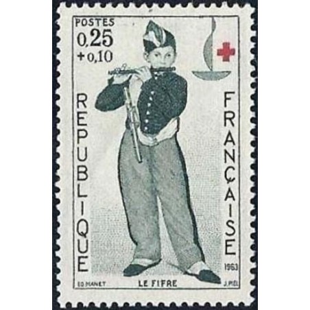 n°1401 0F25+0F10 Croix rouge 1963