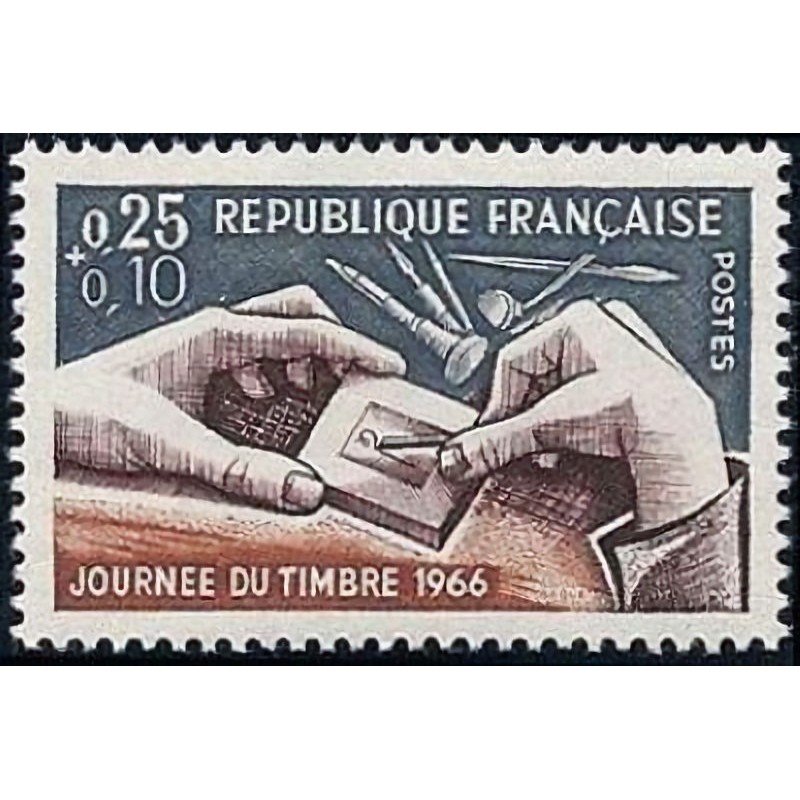 n°1477 0F25+0F10 Journée du timbre 1966
