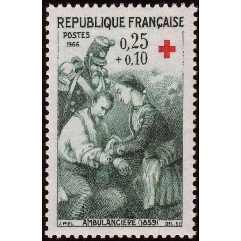 n°1508 0F25+0F10 Croix rouge 1966