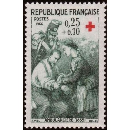n°1508 0F25+0F10 Croix rouge 1966