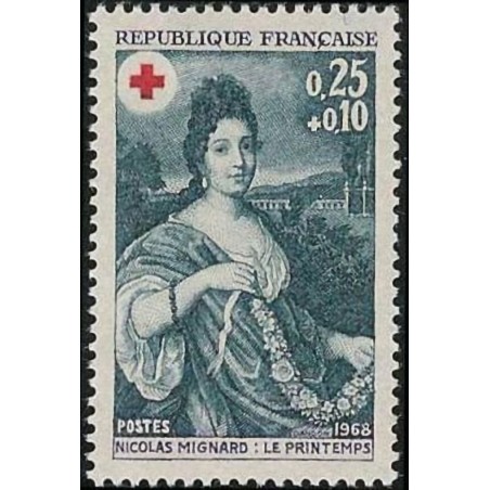 n°1580 0F25+0F10 Croix rouge 1968