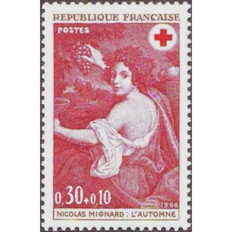 n°1581 0F30+0F10 Croix rouge 1968
