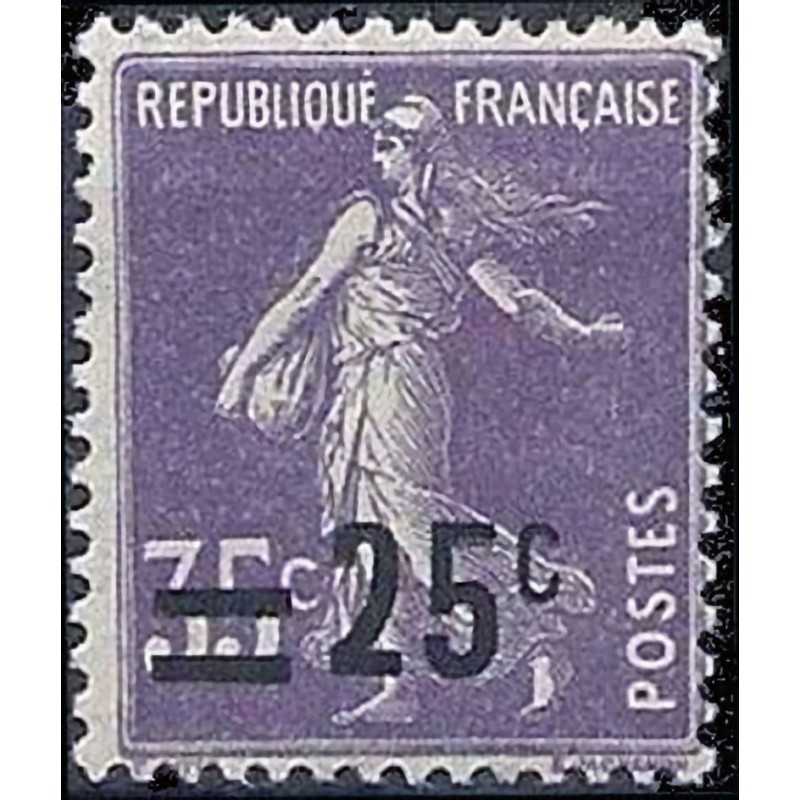 n°218 25c. sur 35c. Semeuse camée