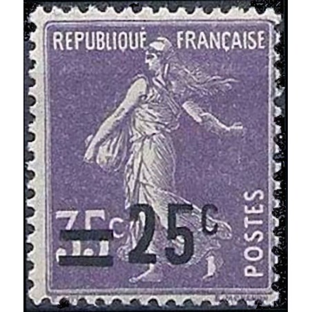 n°218 25c. sur 35c. Semeuse camée