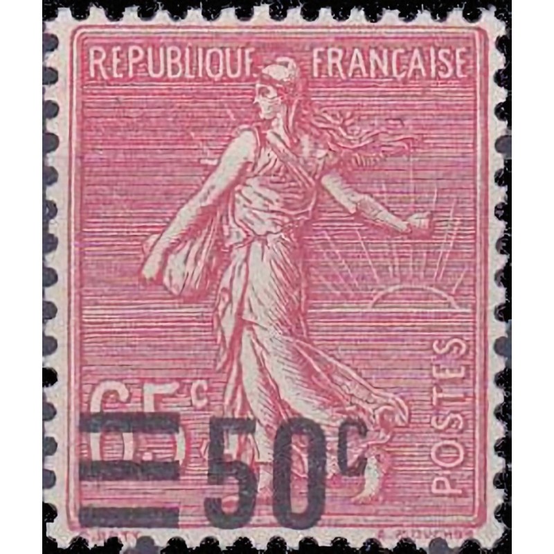 n°221 50c. sur 65c. Semeuse lignée