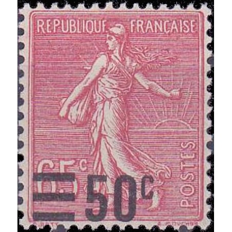 n°221 50c. sur 65c. Semeuse lignée