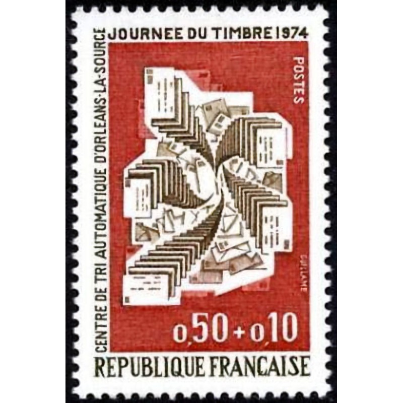 n°1786 0F50+0F10 Journée du timbre 1974