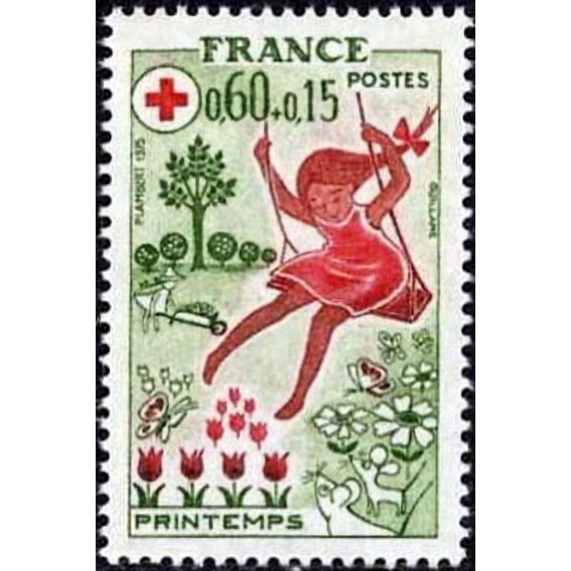n°1860 0F60+0F15 Croix rouge 1975