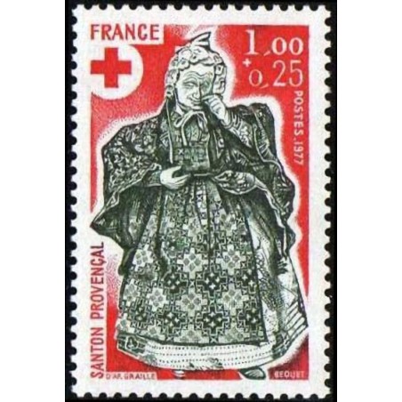 n°1960 1F+0F25 Croix rouge 1977
