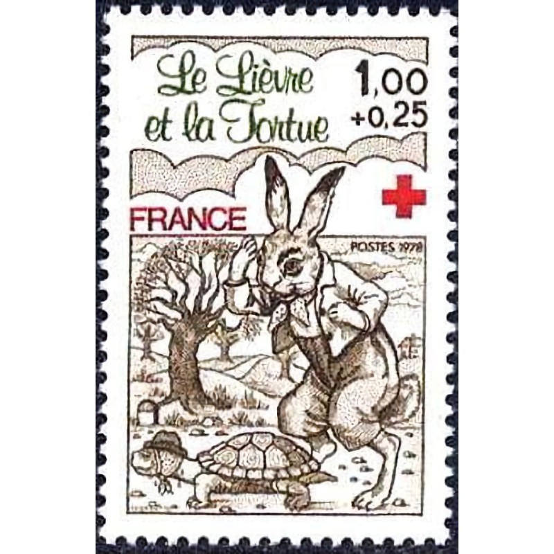 n°2024 1F+0F25 Croix rouge 1978