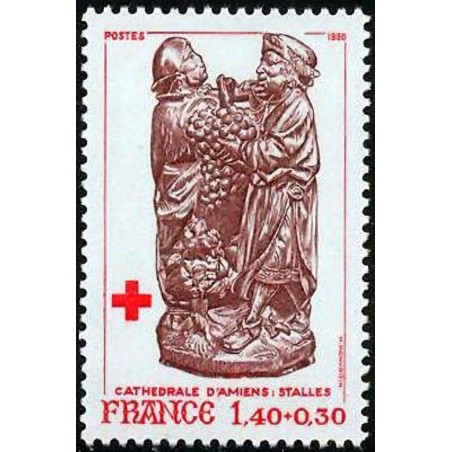 n°2117 1F40+0F30 Croix rouge 1980