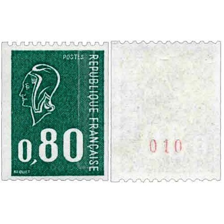 n°1894 0F80. Marianne de Béquet roulette avec numéro rouge au verso