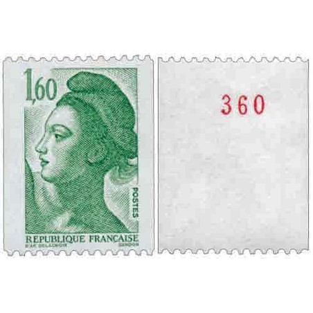 n°2222a 1F60 Liberté (roulette avec n° rouge au verso)