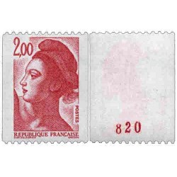 n°2277a 2F. Liberté (roulette avec n° rouge au verso)