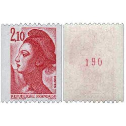n°2322a 2F10 Liberté (roulette avec n° rouge au verso)