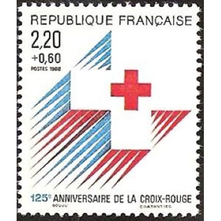 n°2555 2F20+0F60 Croix rouge 1988
