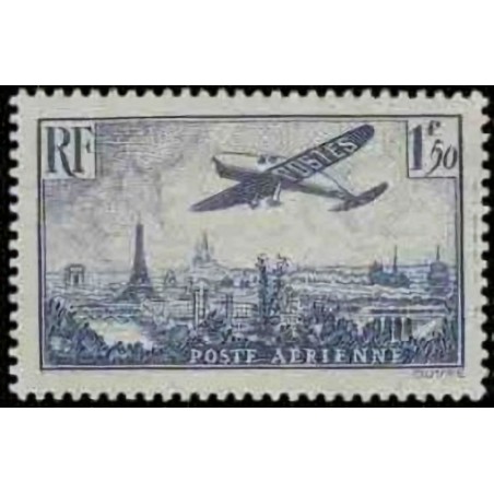 Pa n°9 1F50c. avion survolant Paris