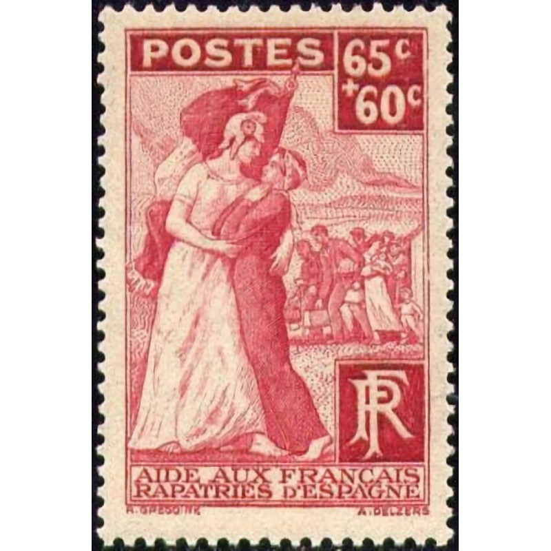 n°401 65c+60c. Assistance aux rapatriés d'Espagne