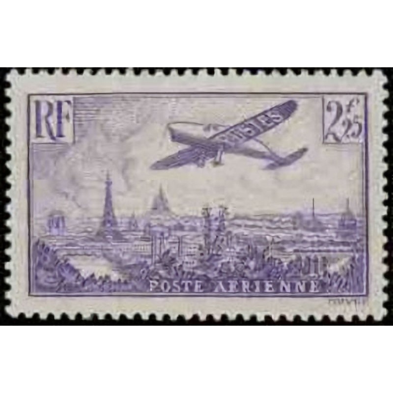 PA n°10 2F25c. avion survolant Paris