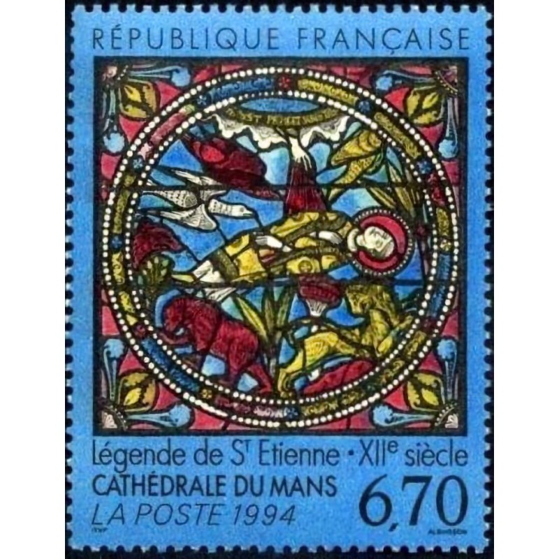 n°2859 6F70 Vitrail de la Cathédrale du Mans