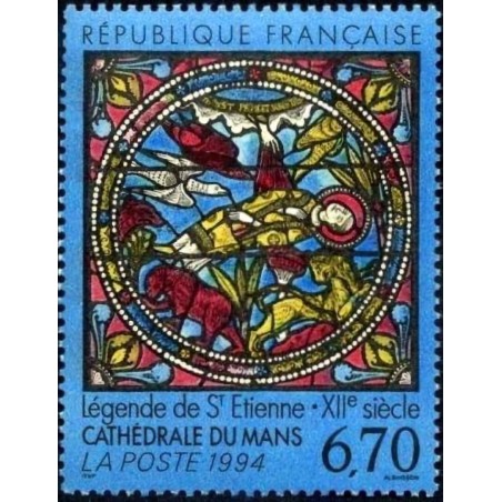 n°2859 6F70 Vitrail de la Cathédrale du Mans