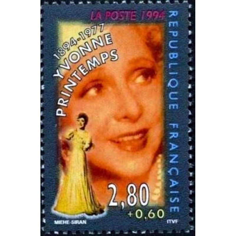 n°2897 2F80+0F60 Yvonne Printemps