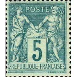 n°75j 5c. type Sage type II vert sombre sur vert