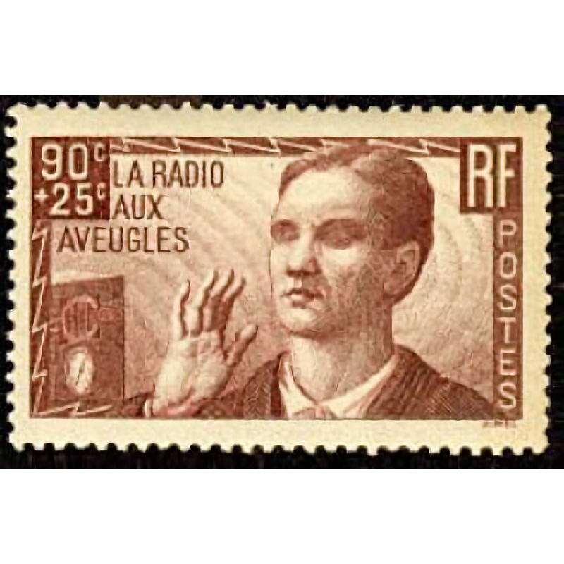 n°418 90c.+25c. la radio aux aveugles