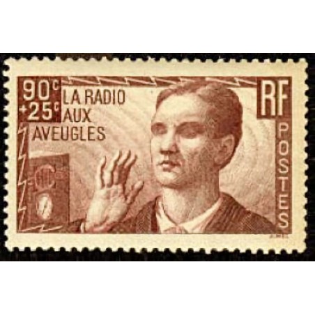 n°418 90c.+25c. la radio aux aveugles