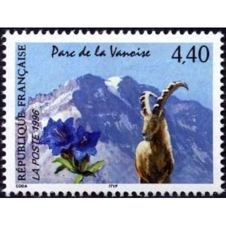 n°2998 4F40 Bouquetin et gentiane