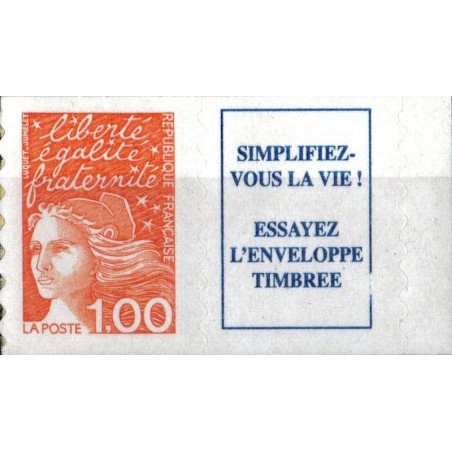n°3101a 1F+vignette Marianne de Luquet