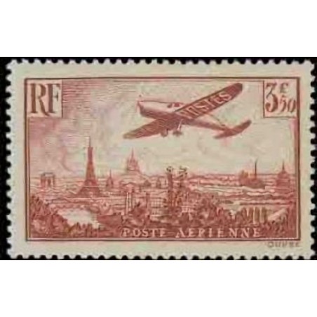 PA n°13 3F50c. avion survolant Paris