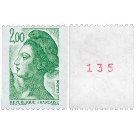 n°2487a 2F. Liberté (roulette avec n°rouge)