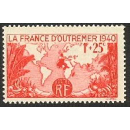 n°453 1F+25c. Pour la France d'outremer