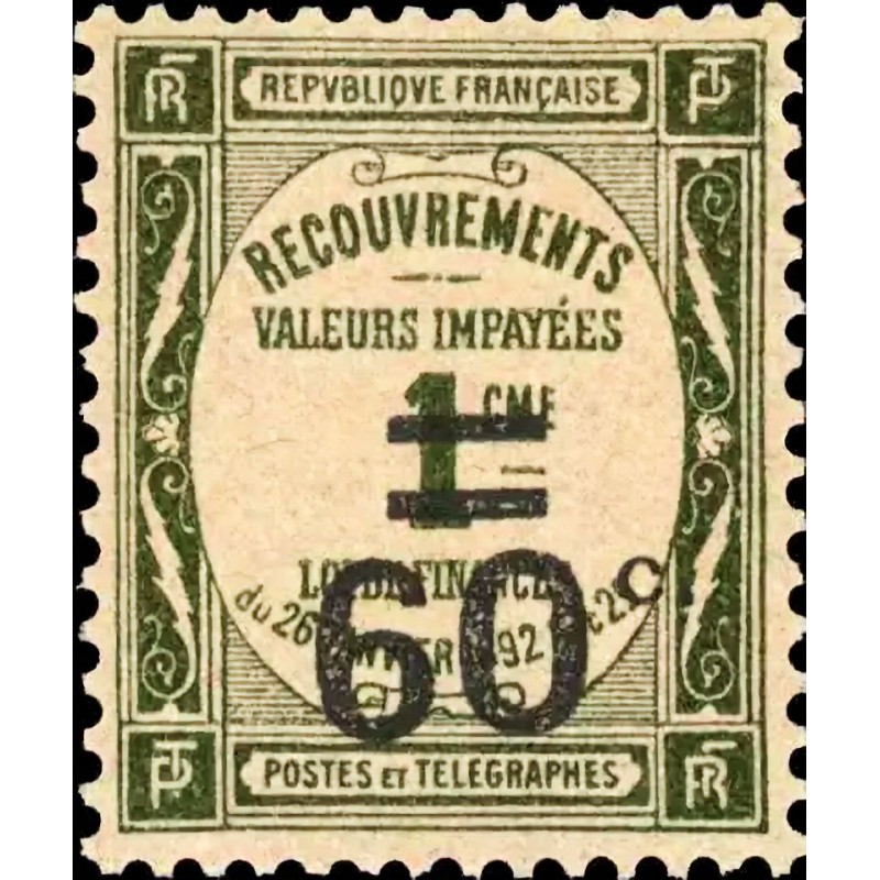 Taxe 52 60c. sur 1c. Recouvrements