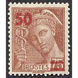 n°477 50c. sur 75c. type Mercure