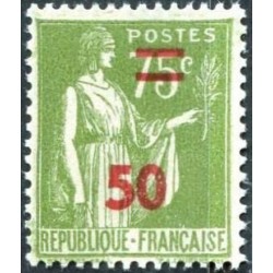 n°480 5c. sur 75c. type Paix