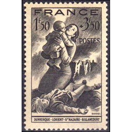 n°584 1F50c+3F50c Secours national