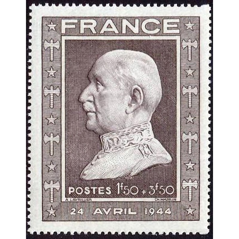 n°606 1F50c+3F50c. buste de Pétain