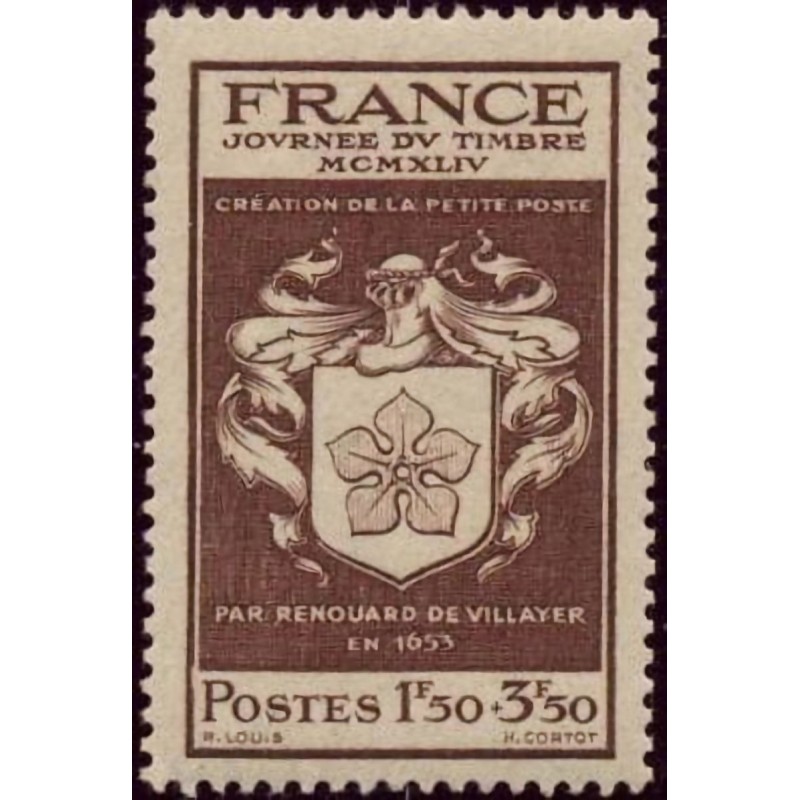 n°668 1F50c+3F50c. Journée du timbre 1944