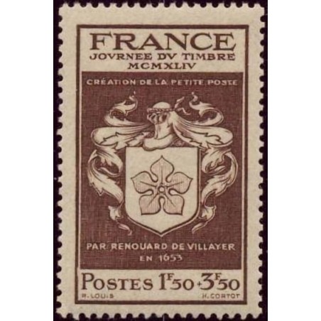 n°668 1F50c+3F50c. Journée du timbre 1944